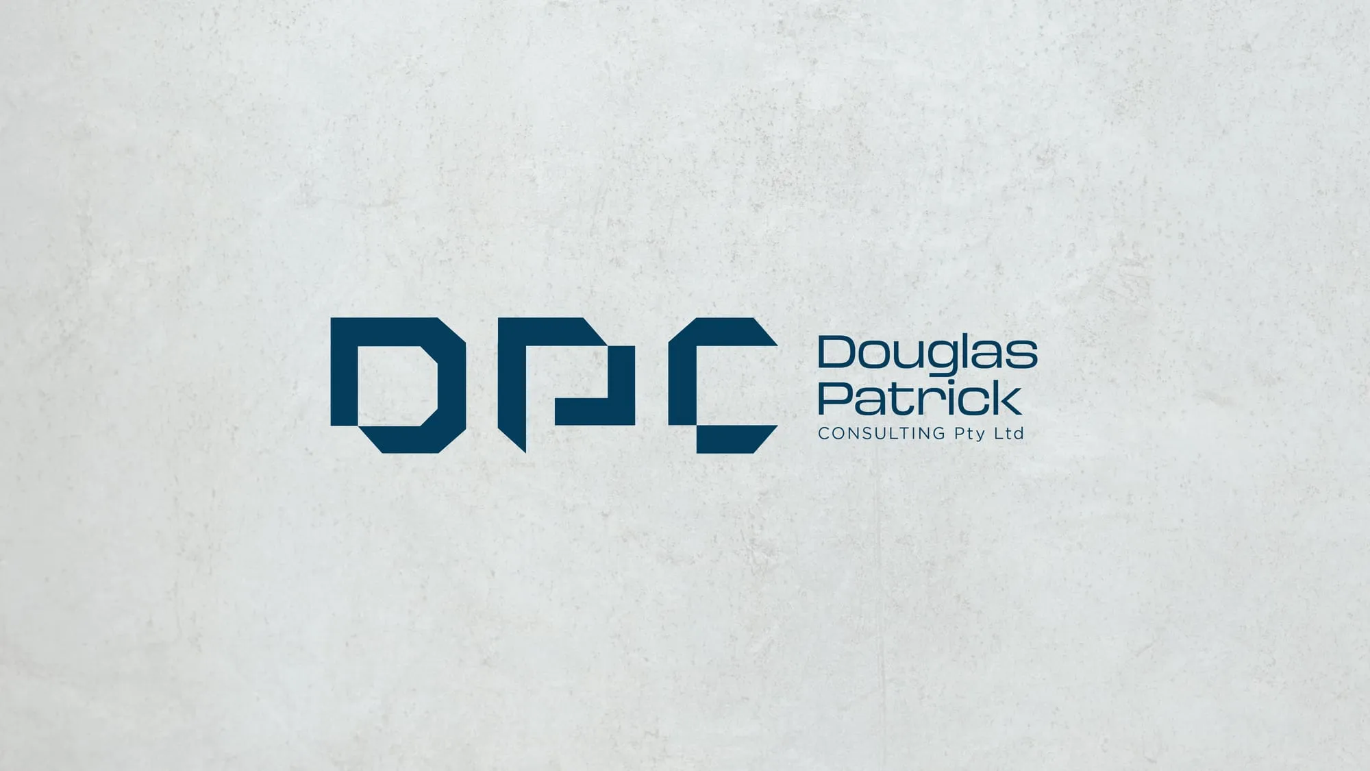 DPC Douglas Patrick Consulting logo in navy on a light textured background