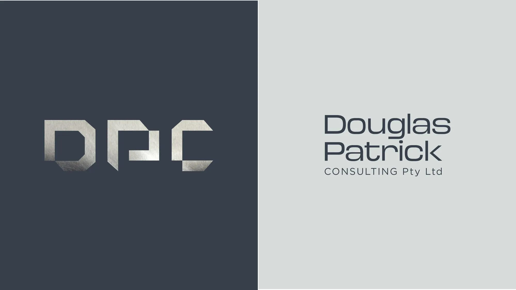 The DPC monogram in metallic silver beside the full Douglas Patrick Consulting lockup