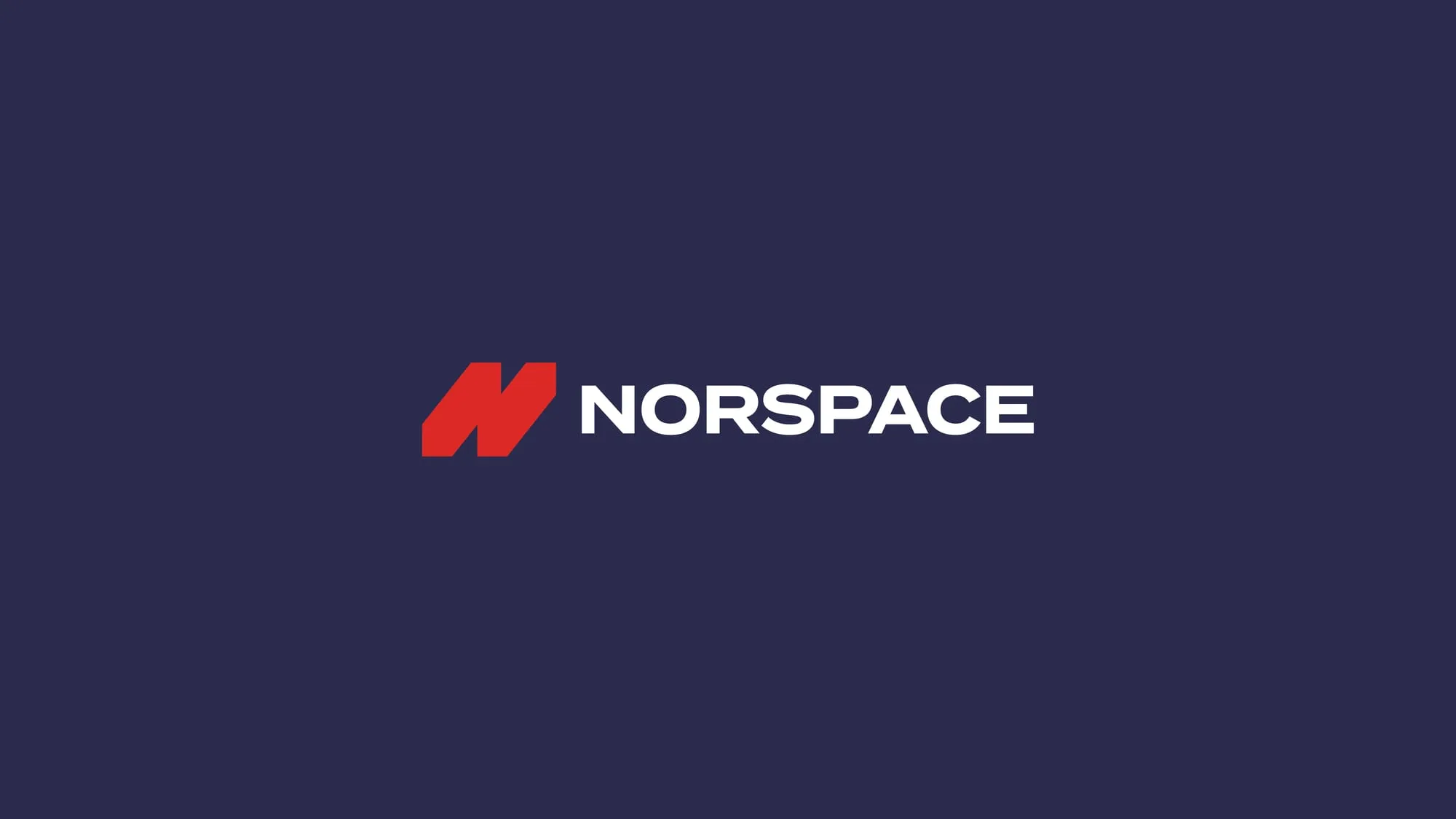 The Norspace logo in white and red on deep navy