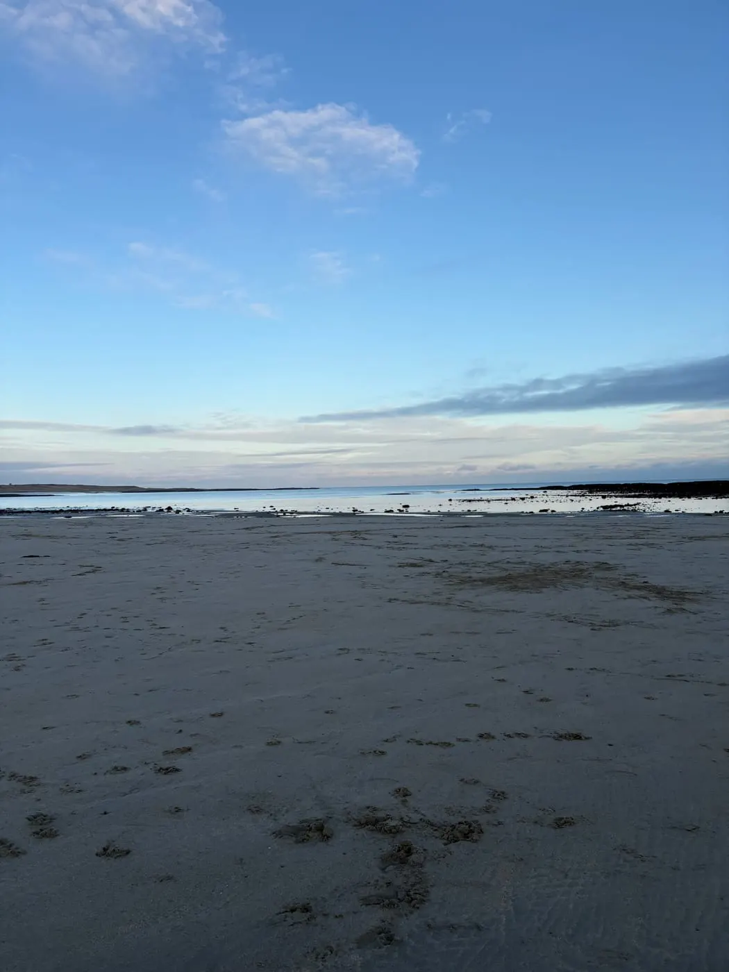Wide open sand and sky on a quiet Strangford beach