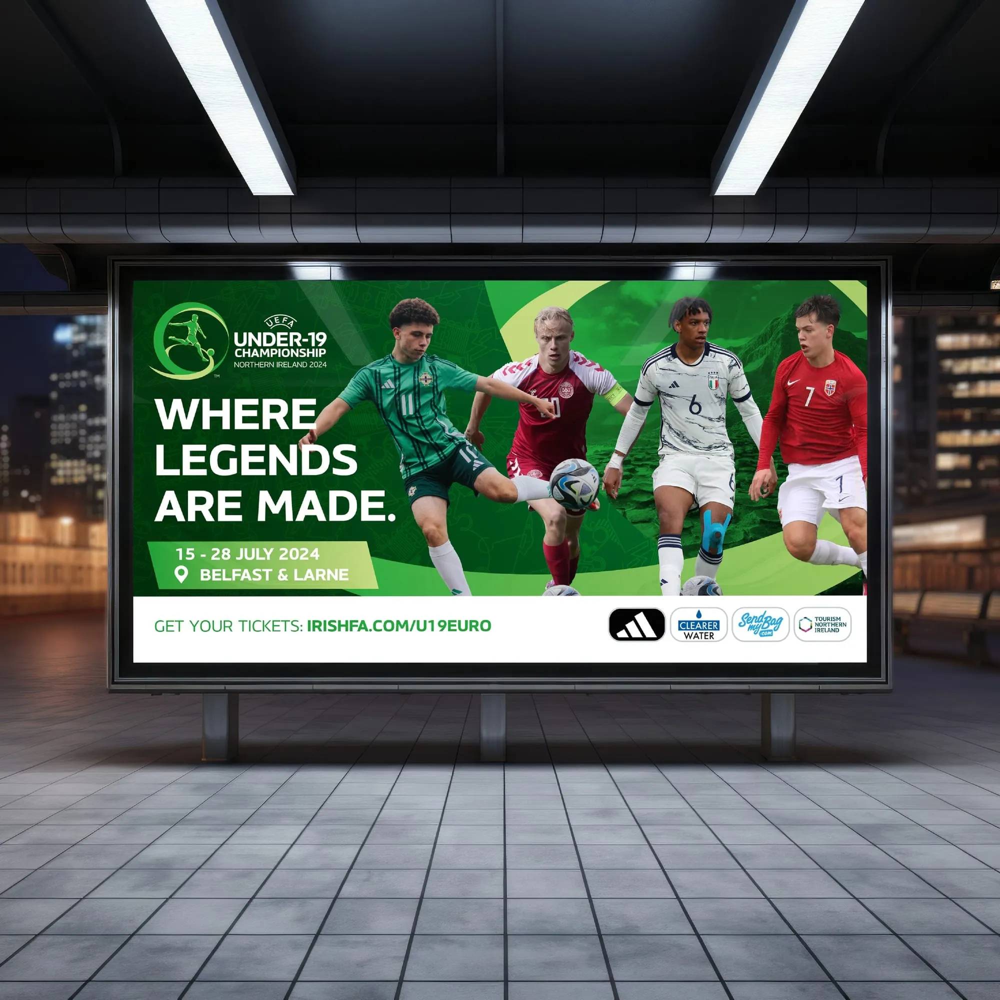 'Where Legends Are Made' billboard for the UEFA Under-19 Championship